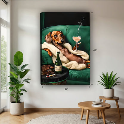 Funny Dog Art - Canvas Wall Art - Abstract Funny Living Room Decor| Liberty Signs #SZ157