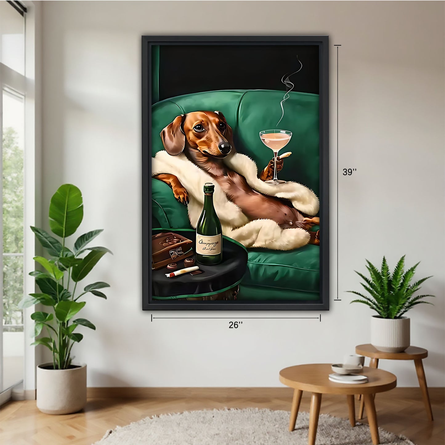 Funny Dog Art - Canvas Wall Art - Abstract Funny Living Room Decor| Liberty Signs #SZ157