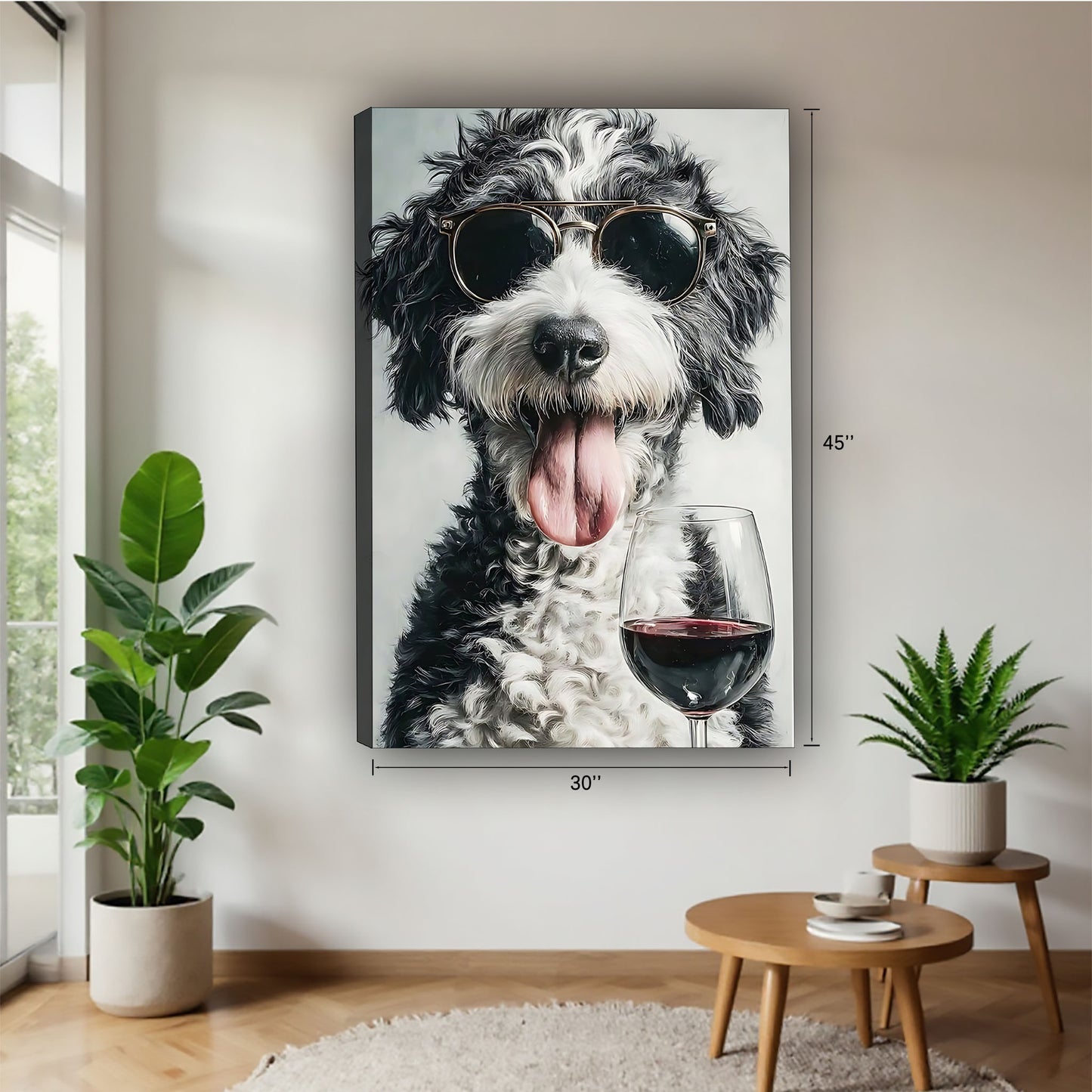 Funny Dog Art - Canvas Wall Art - Abstract Funny Living Room Decor| Liberty Signs #SZ160