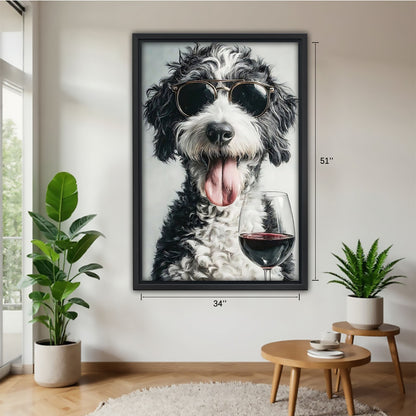 Funny Dog Art - Canvas Wall Art - Abstract Funny Living Room Decor| Liberty Signs #SZ160
