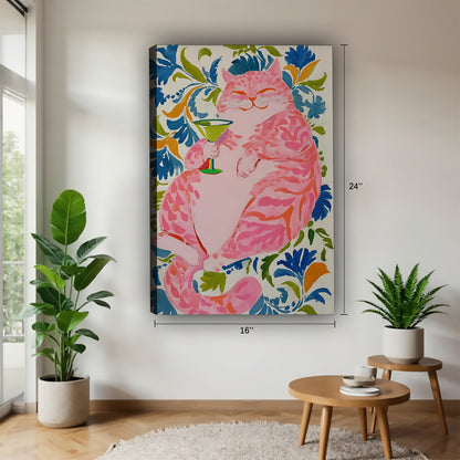 Funny Cat Art - Canvas Wall Art - Abstract Funny Living Room Decor| Liberty Signs #SZ162