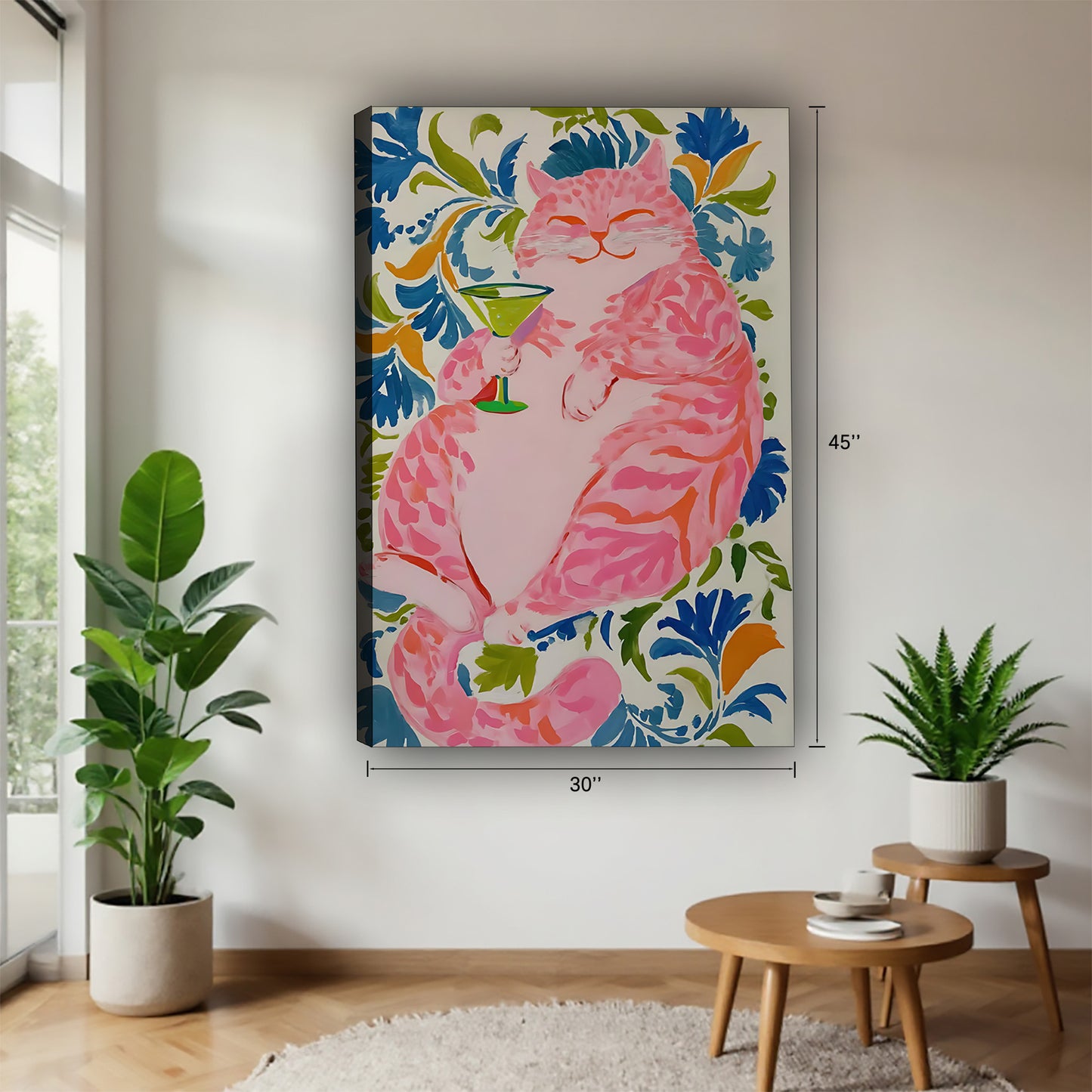 Funny Cat Art - Canvas Wall Art - Abstract Funny Living Room Decor| Liberty Signs #SZ162