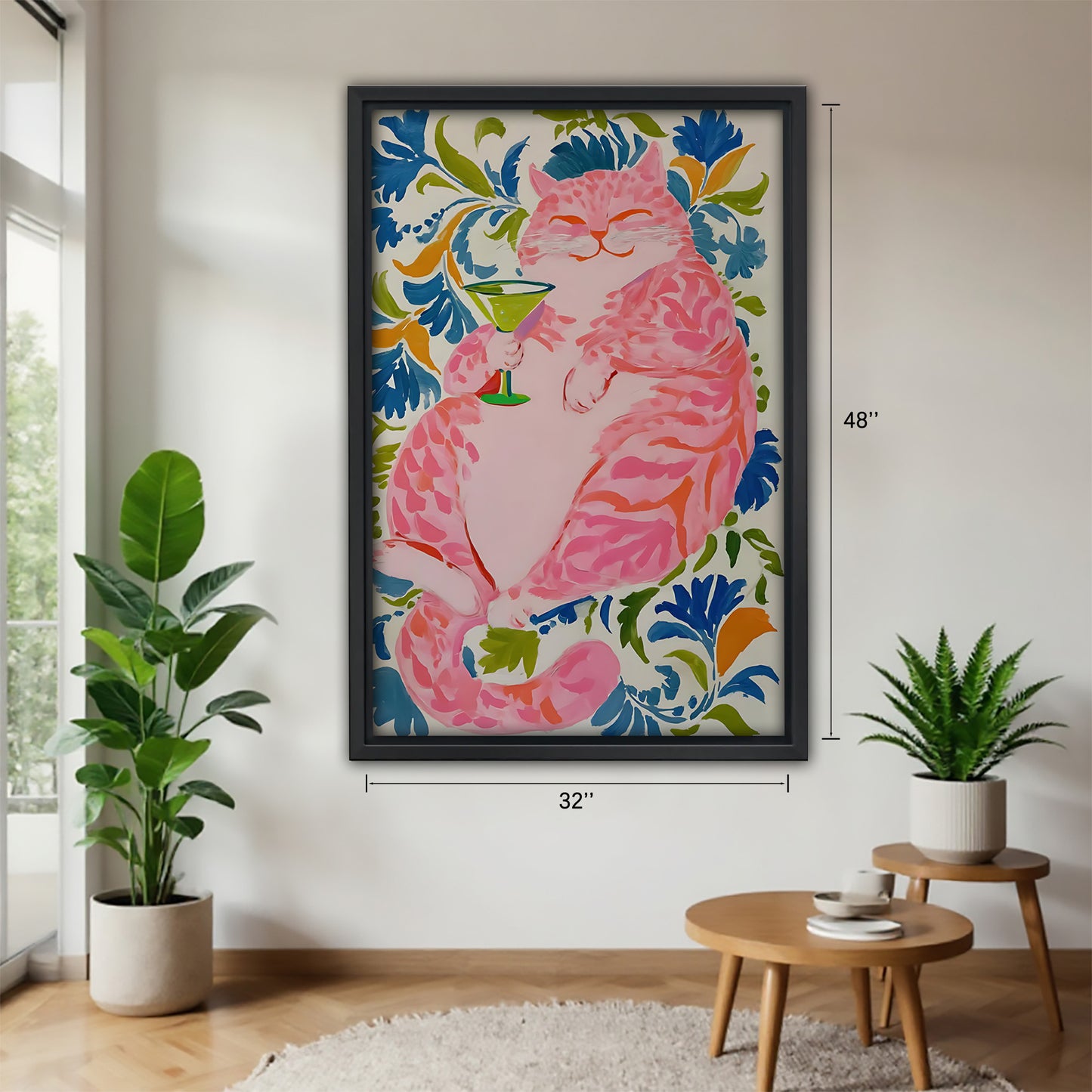 Funny Cat Art - Canvas Wall Art - Abstract Funny Living Room Decor| Liberty Signs #SZ162