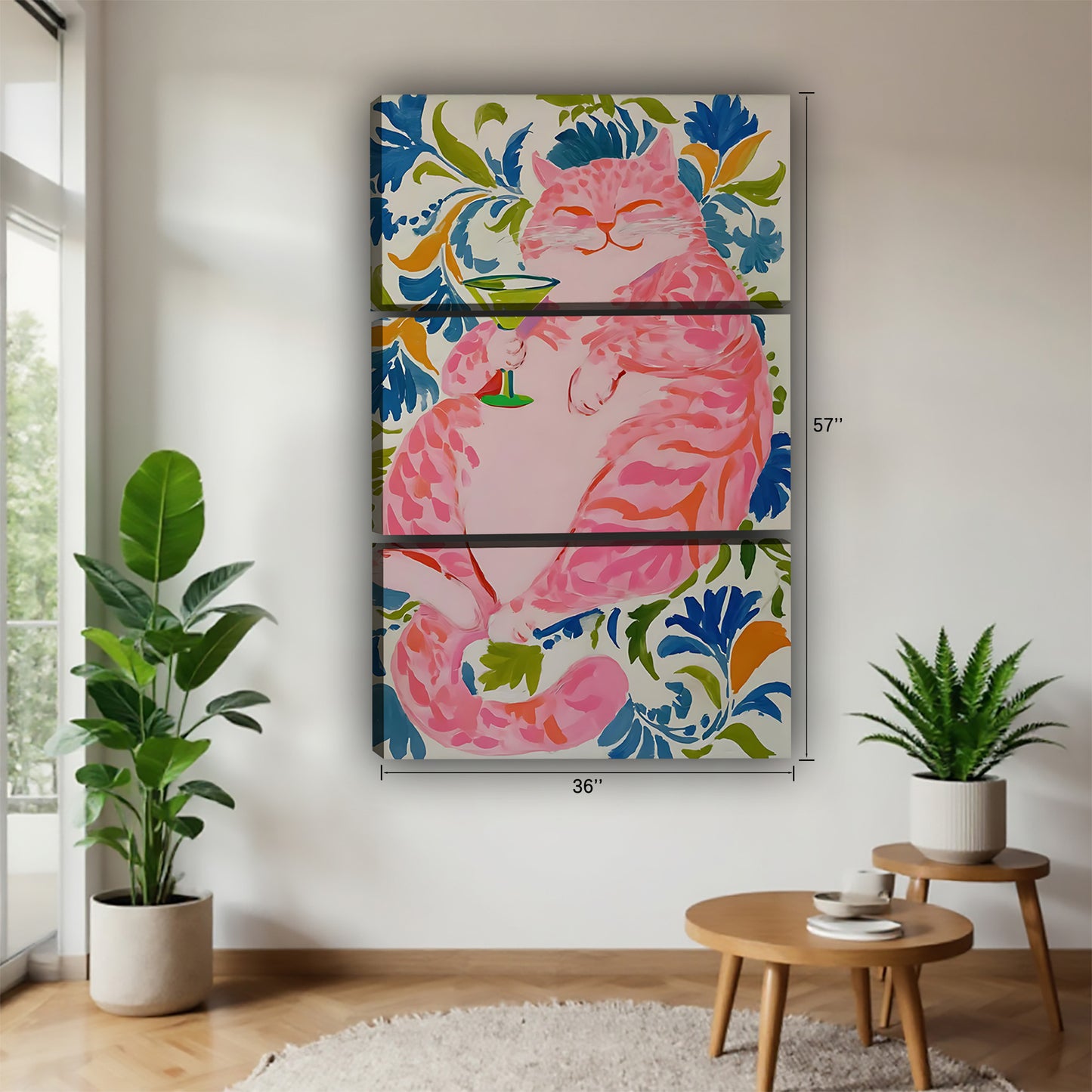 Funny Cat Art - Canvas Wall Art - Abstract Funny Living Room Decor| Liberty Signs #SZ162