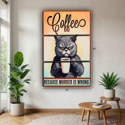 Funny Cat Art - Canvas Wall Art - Abstract Funny Living Room Decor| Liberty Signs #SZ163