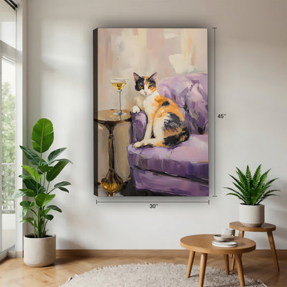 Funny Cat Art - Canvas Wall Art - Abstract Funny Living Room Decor| Liberty Signs #SZ164