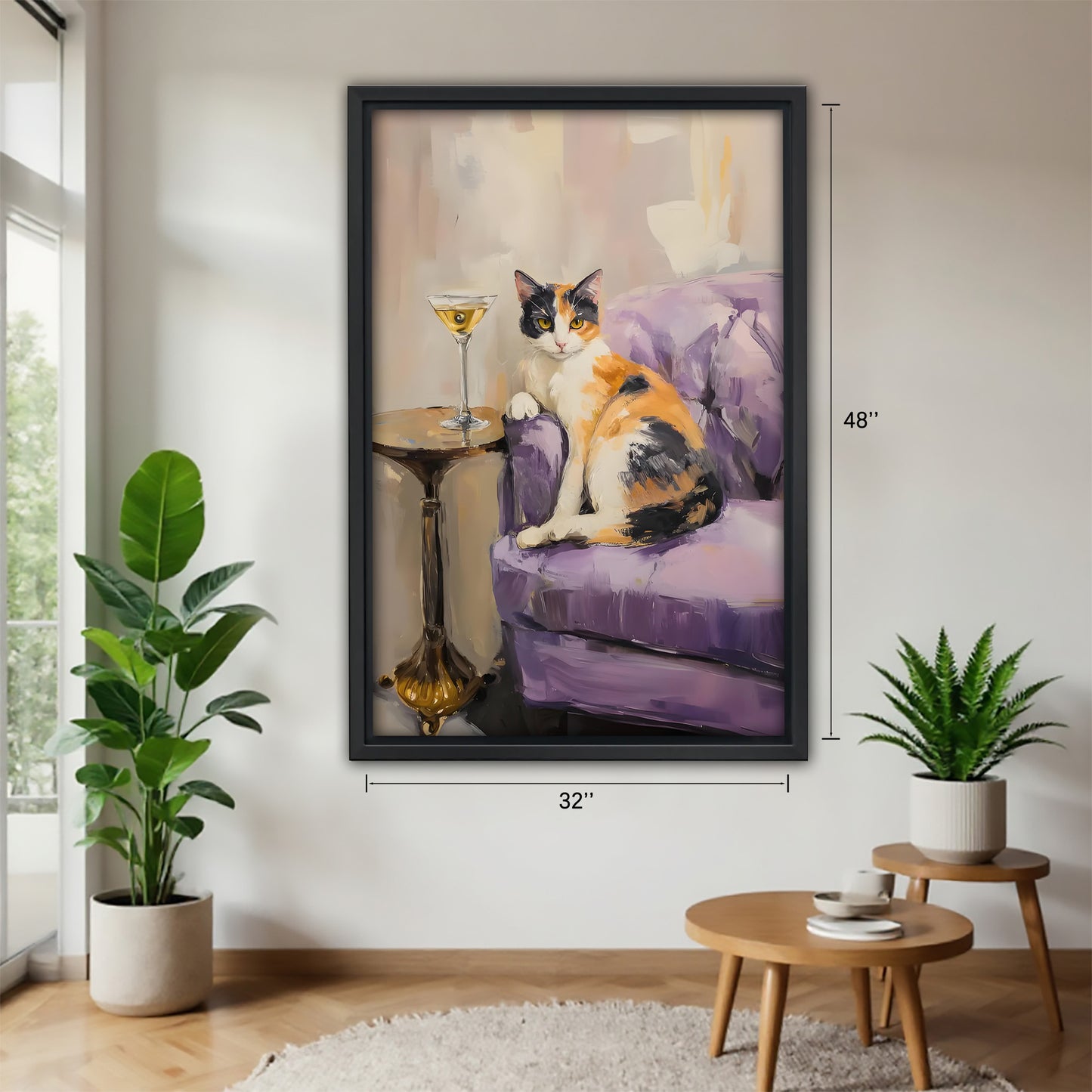 Funny Cat Art - Canvas Wall Art - Abstract Funny Living Room Decor| Liberty Signs #SZ164