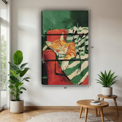 Funny Cat Art - Canvas Wall Art - Abstract Funny Living Room Decor| Liberty Signs #SZ165