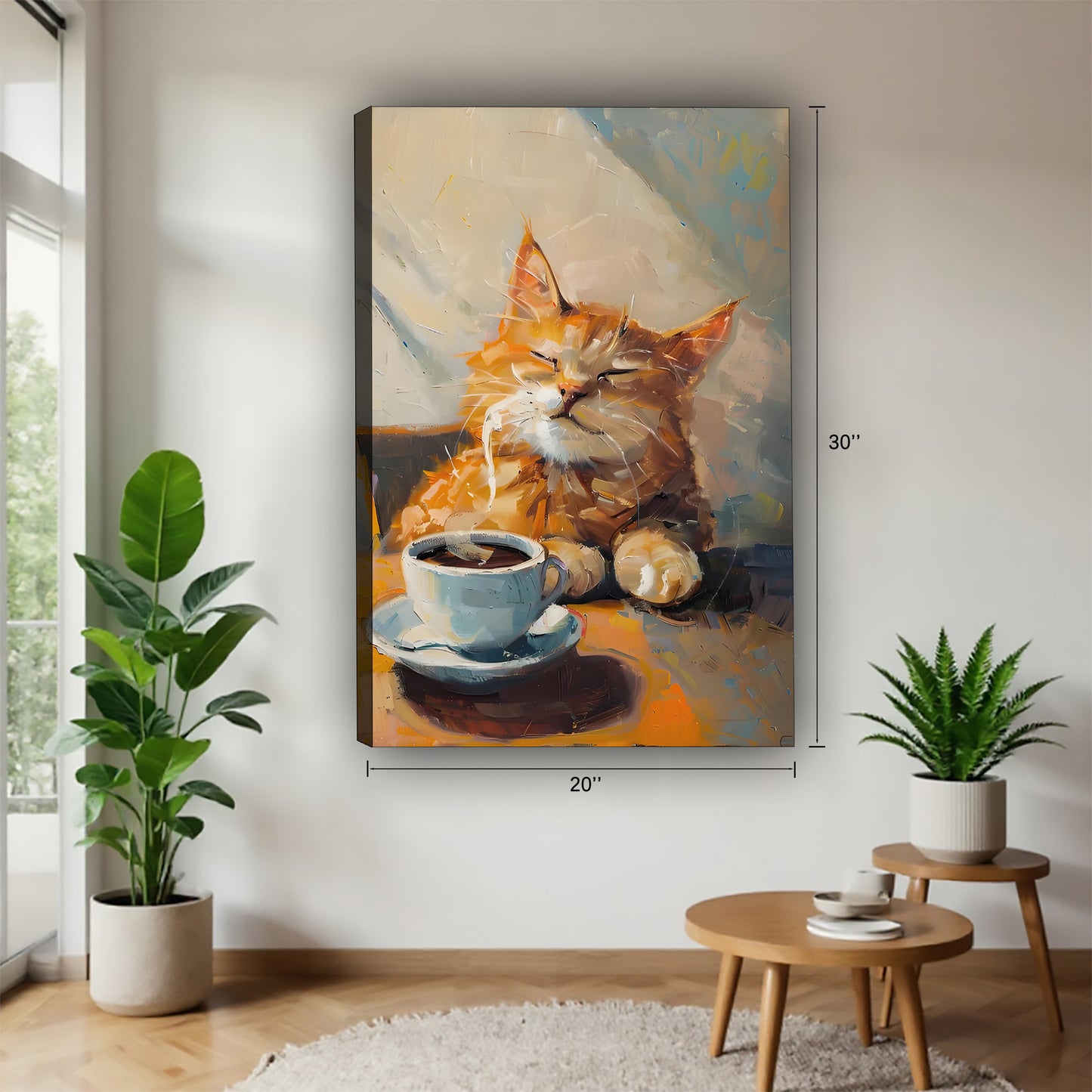 Funny Cat Art - Canvas Wall Art - Abstract Funny Living Room Decor| Liberty Signs #SZ166