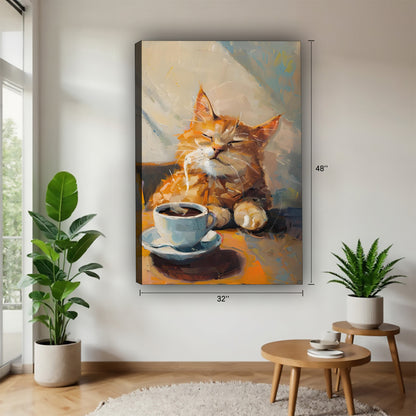 Funny Cat Art - Canvas Wall Art - Abstract Funny Living Room Decor| Liberty Signs #SZ166