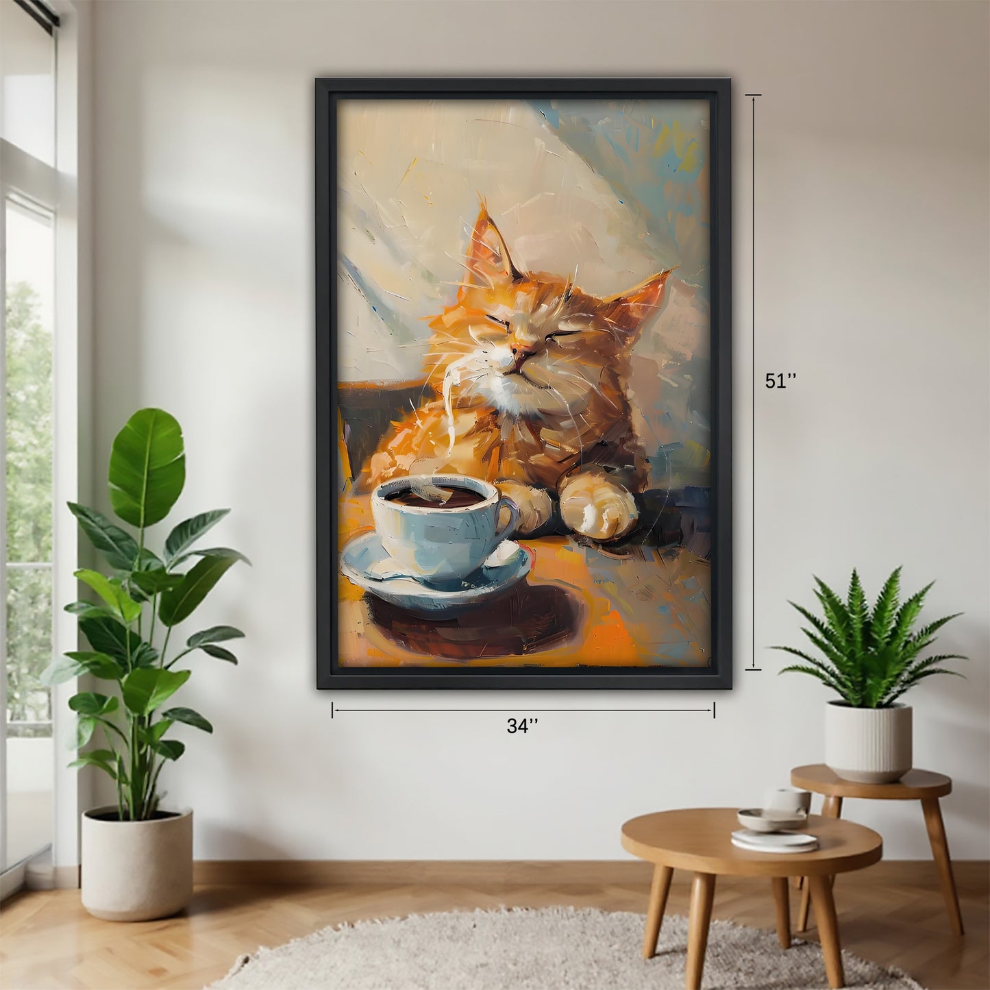 Funny Cat Art - Canvas Wall Art - Abstract Funny Living Room Decor| Liberty Signs #SZ166