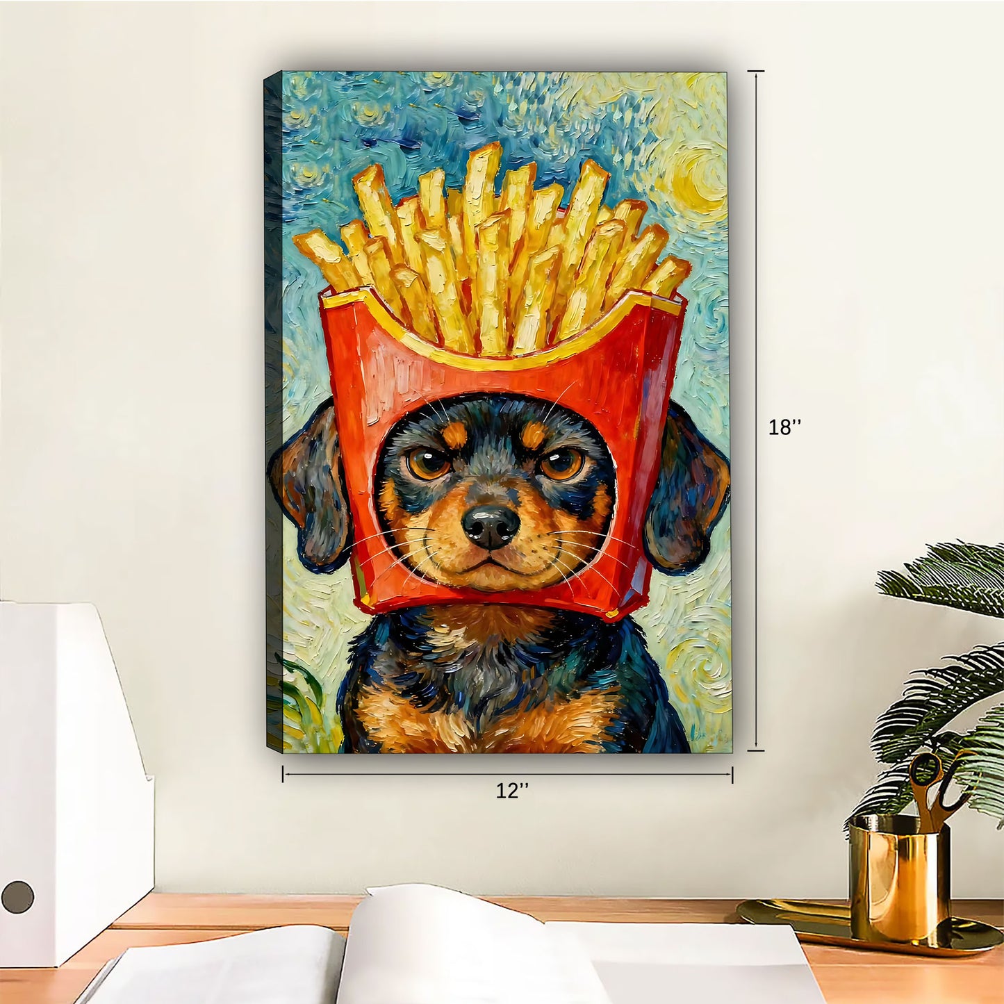 Funny Dog Art - Canvas Wall Art - Abstract Funny Living Room Decor| Liberty Signs #SZ170