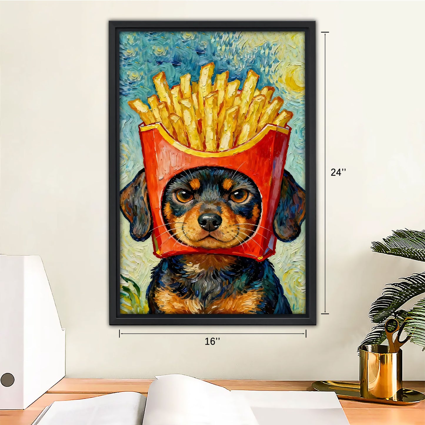 Funny Dog Art - Canvas Wall Art - Abstract Funny Living Room Decor| Liberty Signs #SZ170