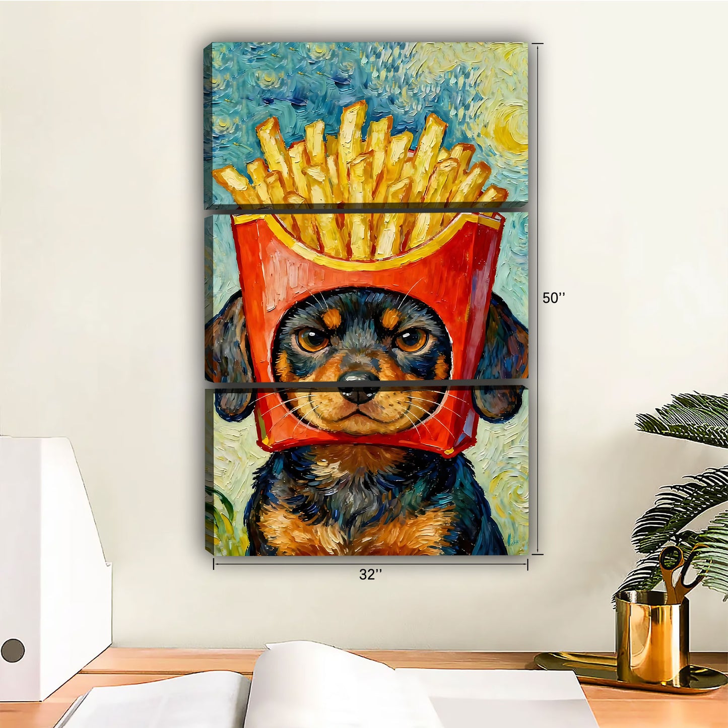 Funny Dog Art - Canvas Wall Art - Abstract Funny Living Room Decor| Liberty Signs #SZ170