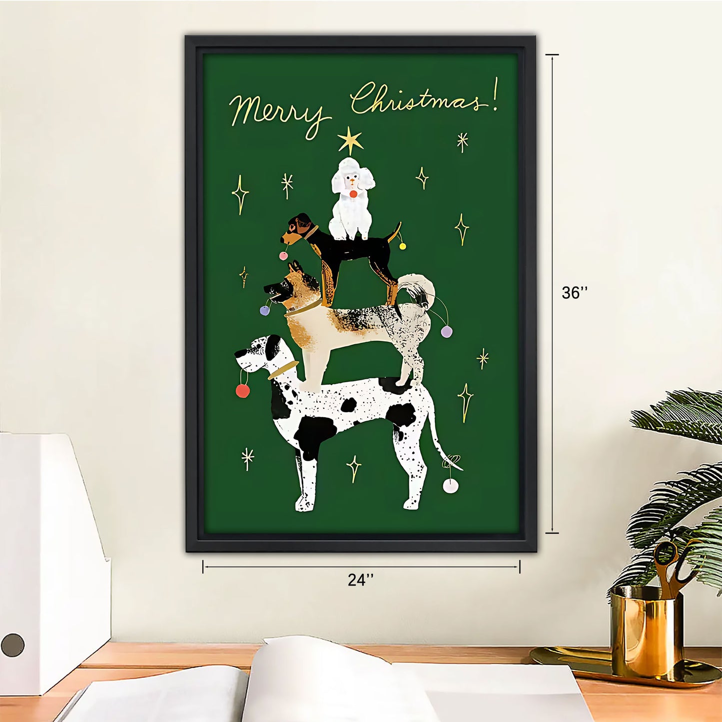 Funny Dog Art - Canvas Wall Art - Abstract Funny Living Room Decor| Liberty Signs #SZ172