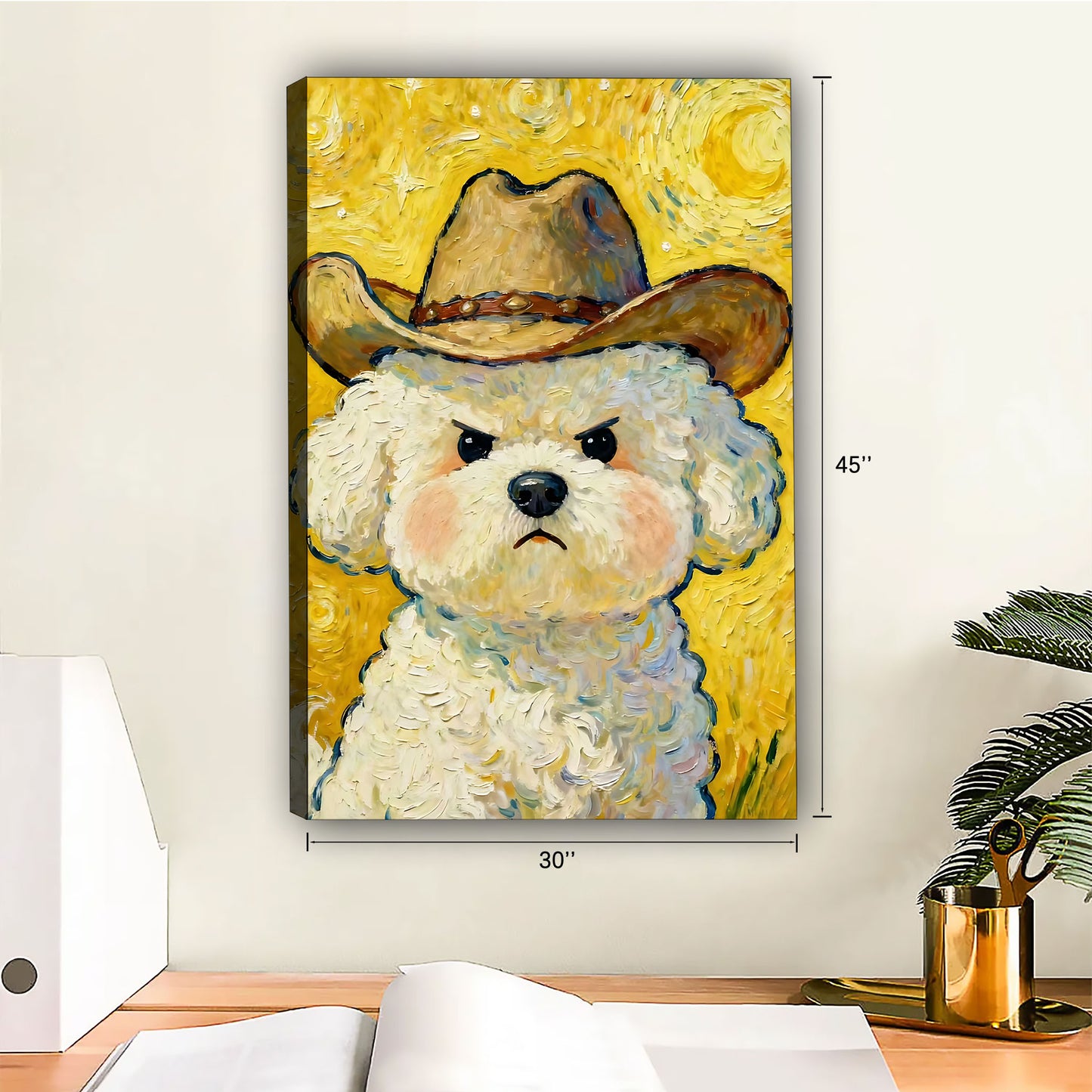 Funny Dog Art - Canvas Wall Art - Abstract Funny Living Room Decor| Liberty Signs #SZ178
