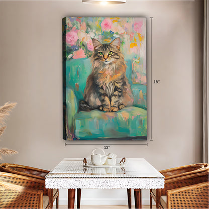 Funny Cat Art - Canvas Wall Art - Abstract Funny Living Room Decor| Liberty Signs #SZ185
