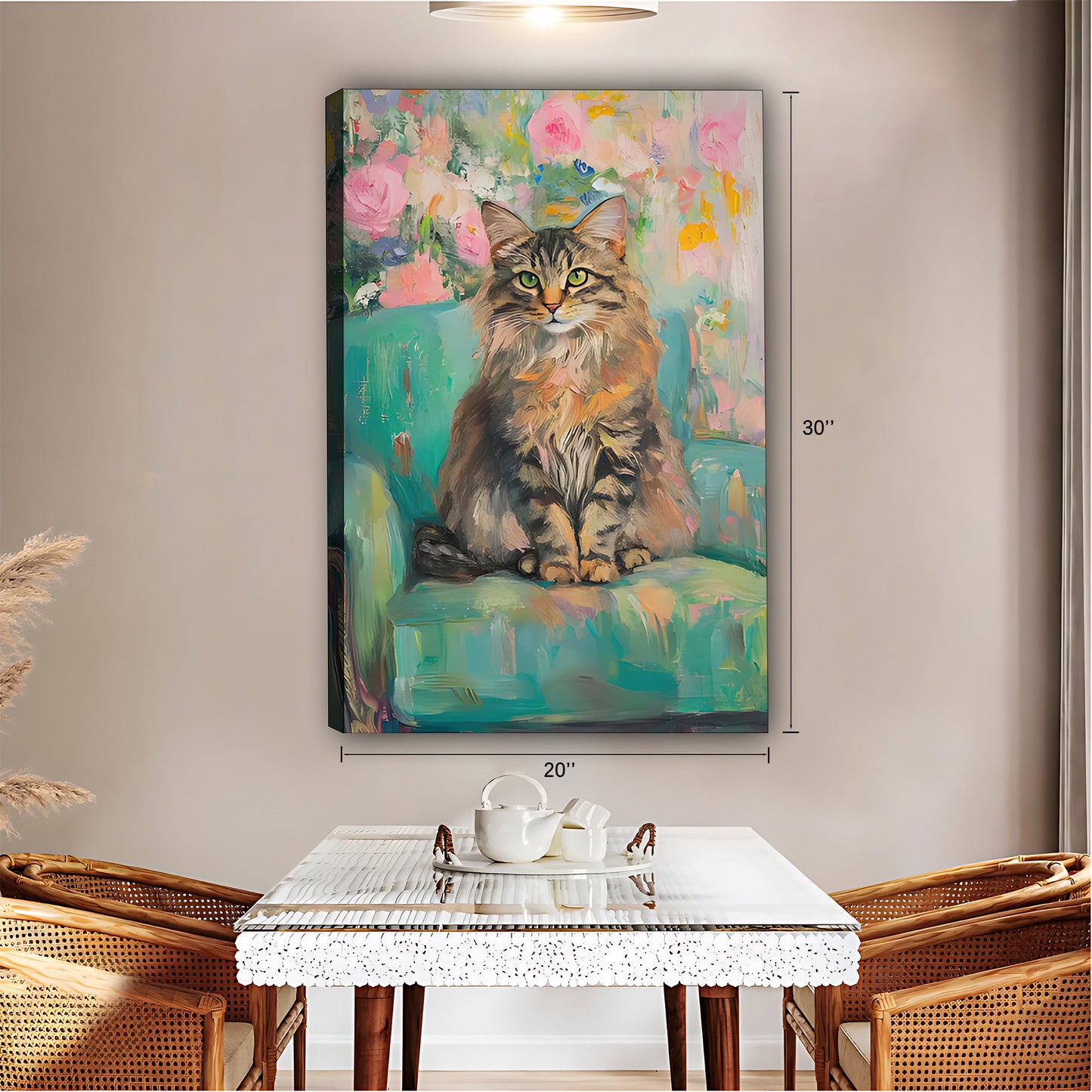 Funny Cat Art - Canvas Wall Art - Abstract Funny Living Room Decor| Liberty Signs #SZ185
