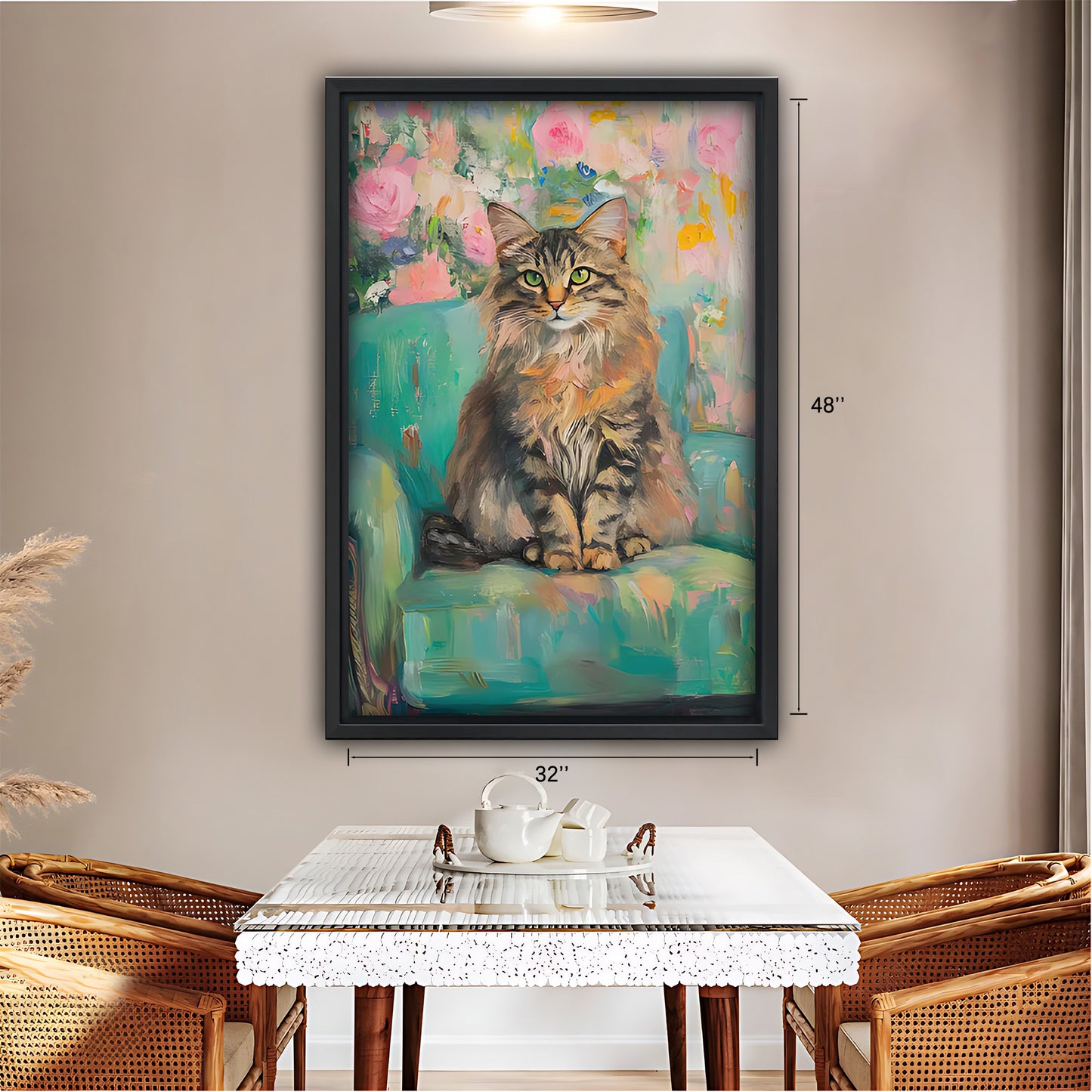 Funny Cat Art - Canvas Wall Art - Abstract Funny Living Room Decor| Liberty Signs #SZ185