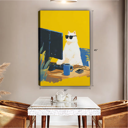 Funny Cat Art - Canvas Wall Art - Abstract Funny Living Room Decor| Liberty Signs #SZ188