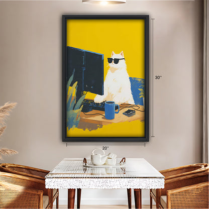 Funny Cat Art - Canvas Wall Art - Abstract Funny Living Room Decor| Liberty Signs #SZ188