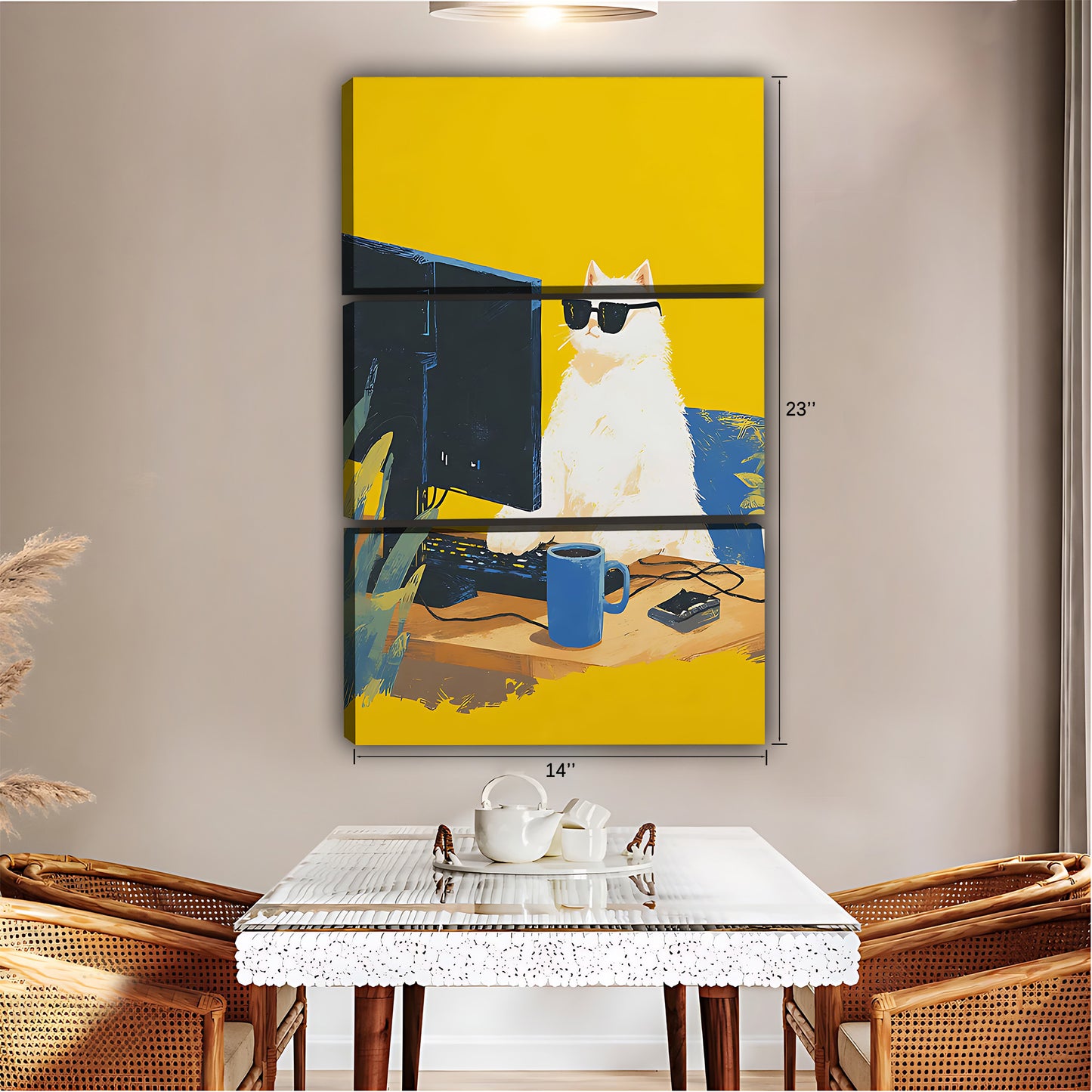 Funny Cat Art - Canvas Wall Art - Abstract Funny Living Room Decor| Liberty Signs #SZ188