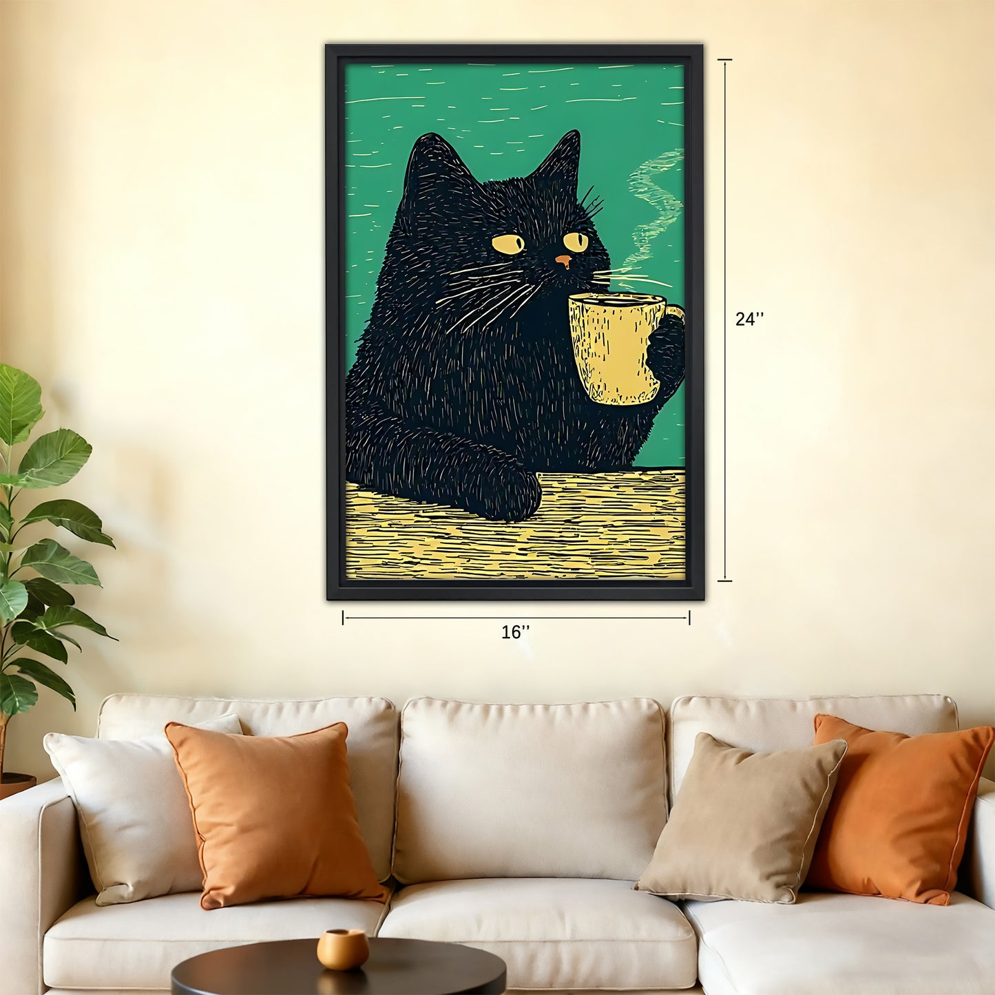 Funny Cat Art - Canvas Wall Art - Abstract Funny Living Room Decor| Liberty Signs #SZ199