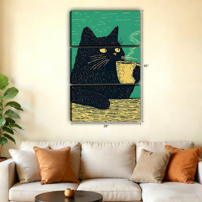 Funny Cat Art - Canvas Wall Art - Abstract Funny Living Room Decor| Liberty Signs #SZ199