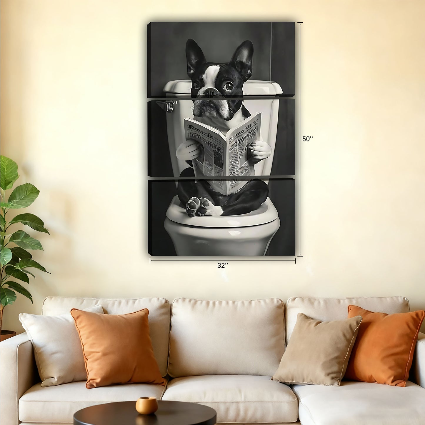 Funny Dog Art - Canvas Wall Art - Abstract Funny Living Room Decor| Liberty Signs #SZ206