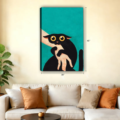 Funny Cat Art - Canvas Wall Art - Abstract Funny Living Room Decor| Liberty Signs #M3494