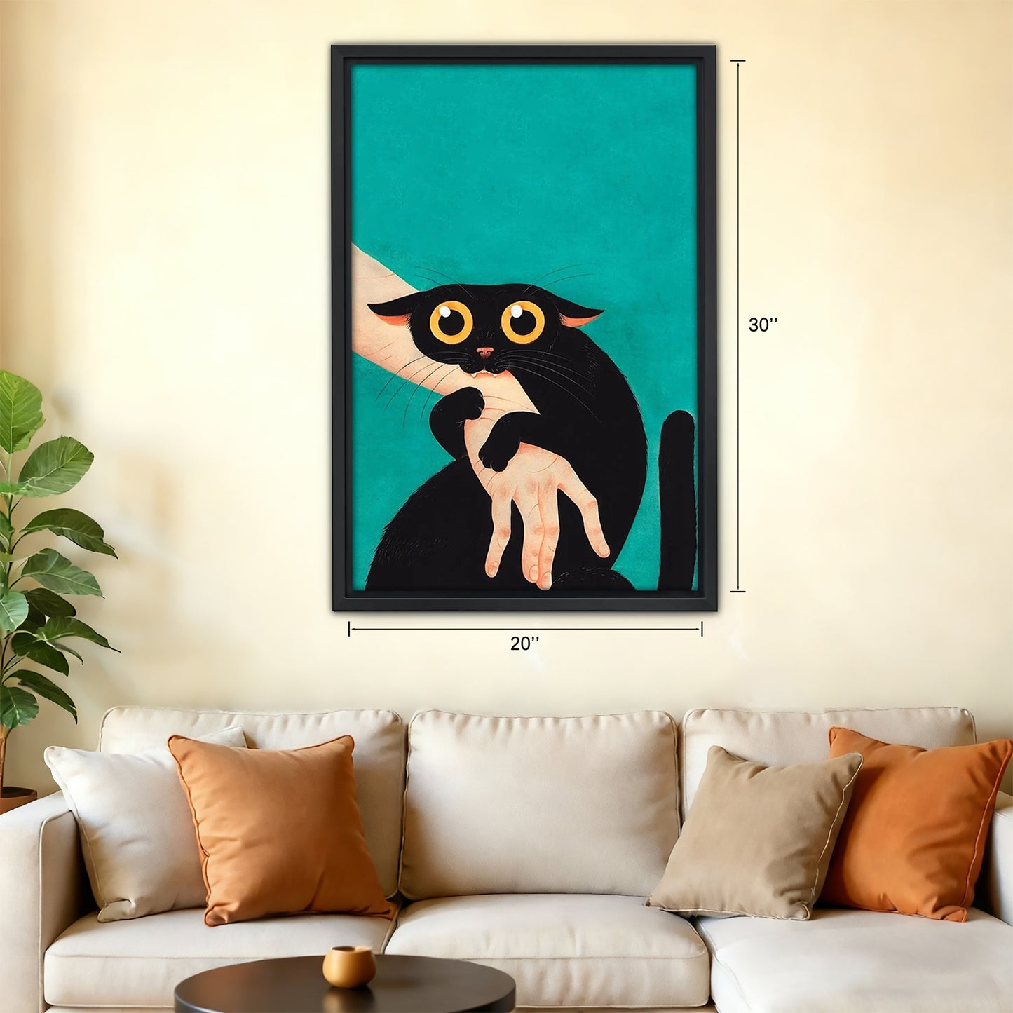Funny Cat Art - Canvas Wall Art - Abstract Funny Living Room Decor| Liberty Signs #M3494