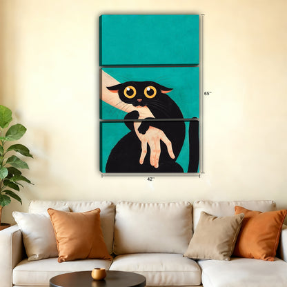 Funny Cat Art - Canvas Wall Art - Abstract Funny Living Room Decor| Liberty Signs #M3494