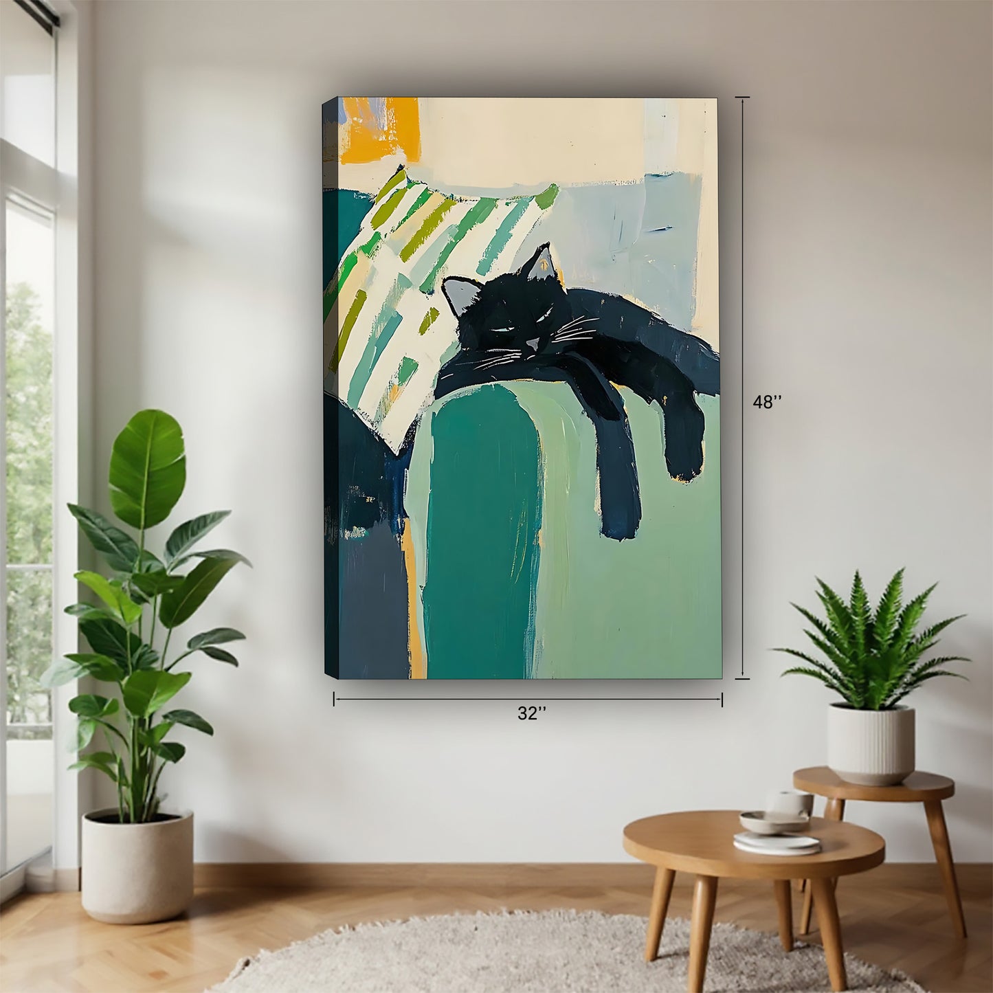 Funny Cat Art - Canvas Wall Art - Abstract Funny Living Room Decor| Liberty Signs #SZ208