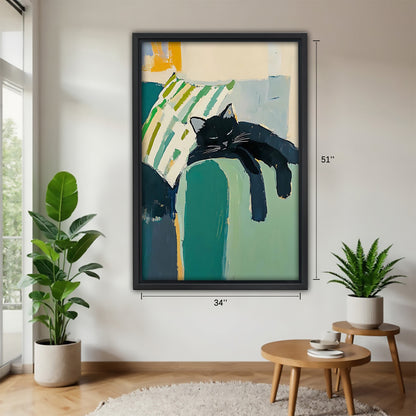 Funny Cat Art - Canvas Wall Art - Abstract Funny Living Room Decor| Liberty Signs #SZ208