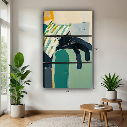 Funny Cat Art - Canvas Wall Art - Abstract Funny Living Room Decor| Liberty Signs #SZ208