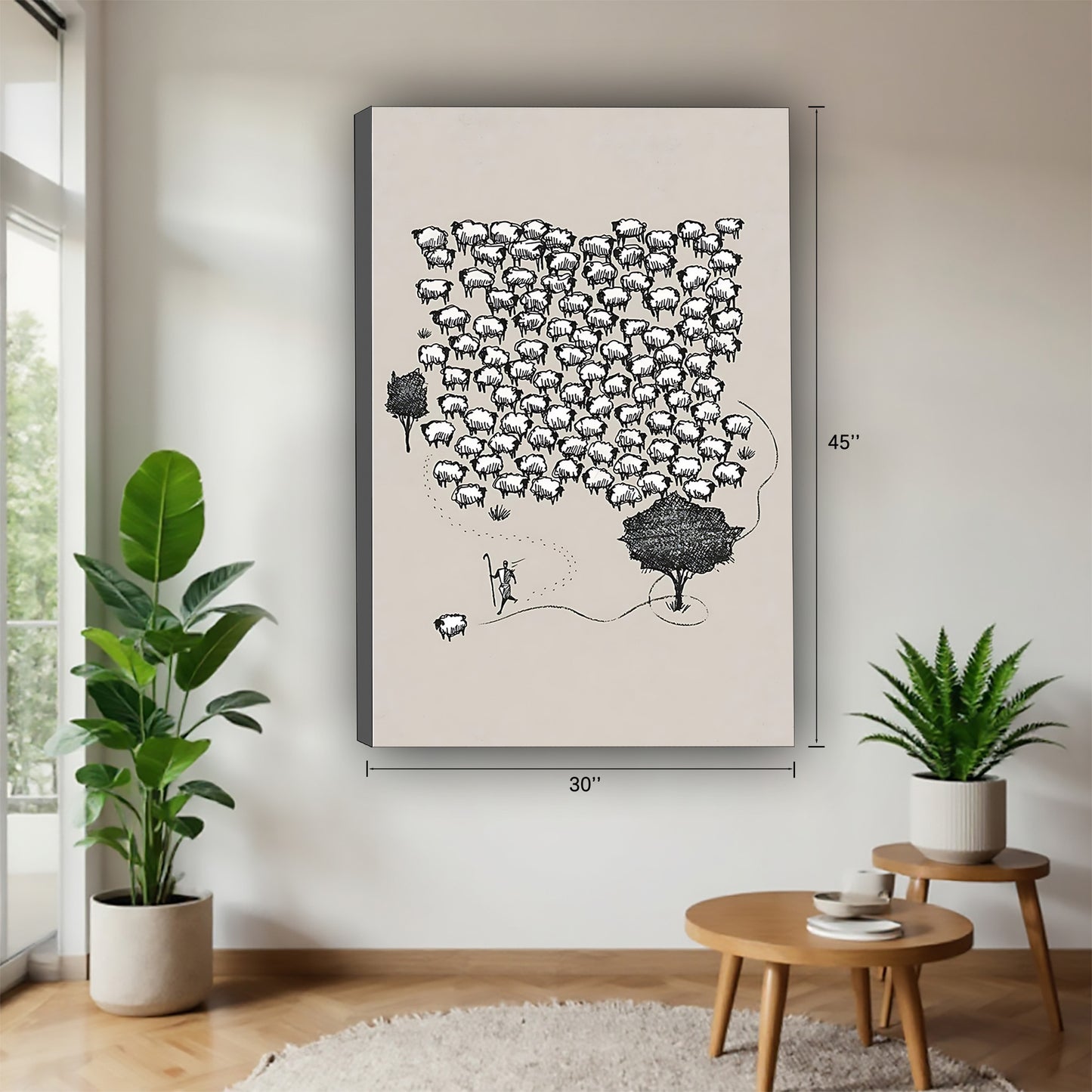 Neutral Abstract Framed Wall Art – Minimalist Line Art for Office or Studio | Liberty Signs #SZ209