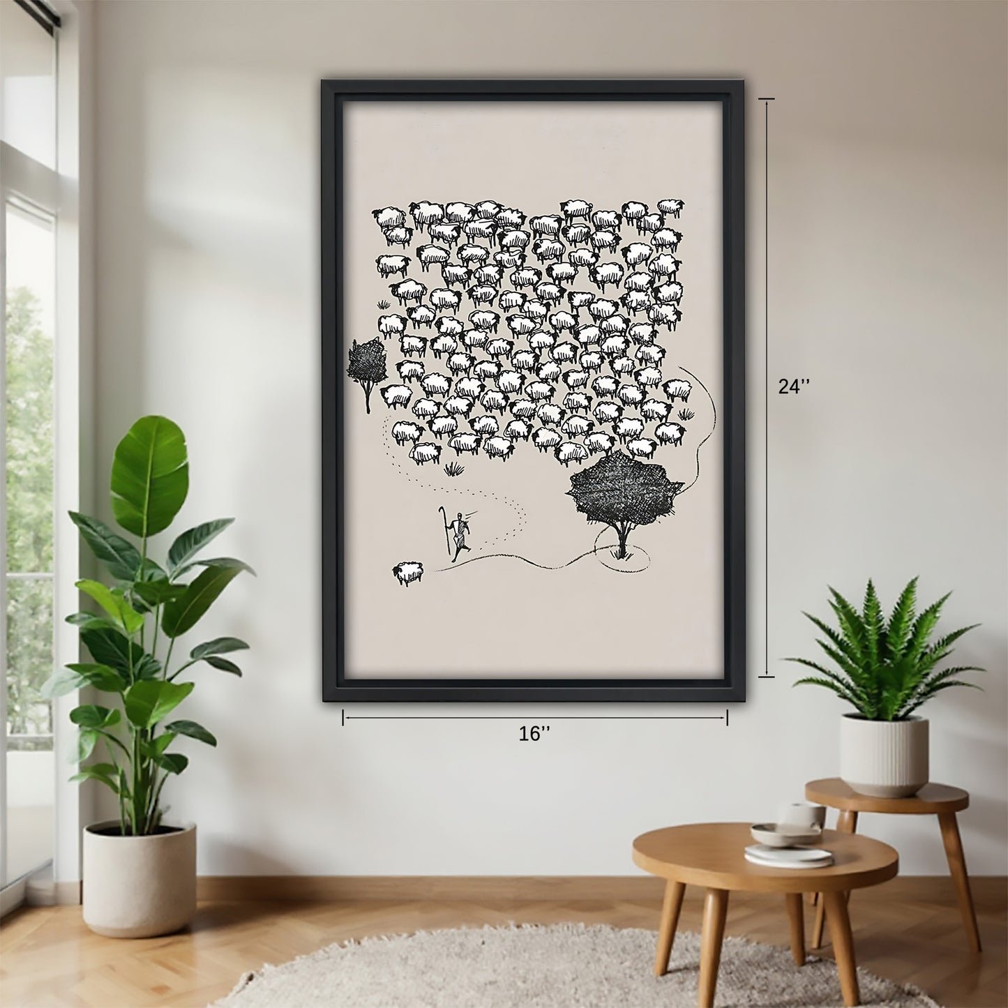 Neutral Abstract Framed Wall Art – Minimalist Line Art for Office or Studio | Liberty Signs #SZ209