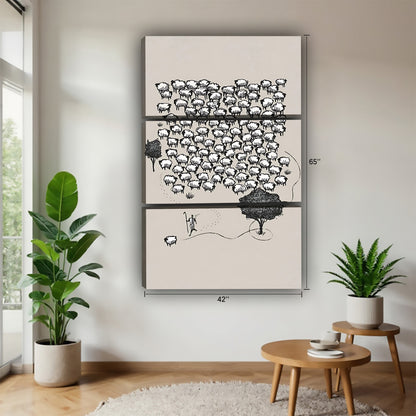 Neutral Abstract Framed Wall Art – Minimalist Line Art for Office or Studio | Liberty Signs #SZ209