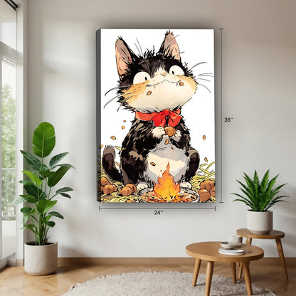Funny Cat Art - Canvas Wall Art - Abstract Funny Living Room Decor| Liberty Signs #SZ214