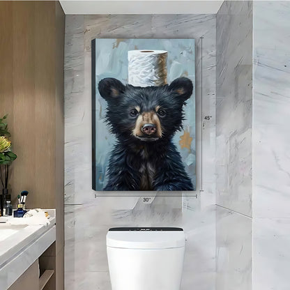 Funny Bear Art - Canvas Wall Art - Abstract Funny Living Room Decor| Liberty Signs #SZ216