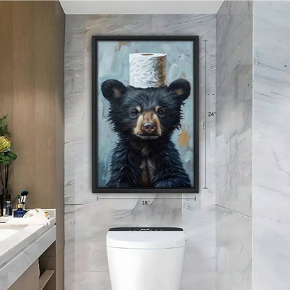 Funny Bear Art - Canvas Wall Art - Abstract Funny Living Room Decor| Liberty Signs #SZ216