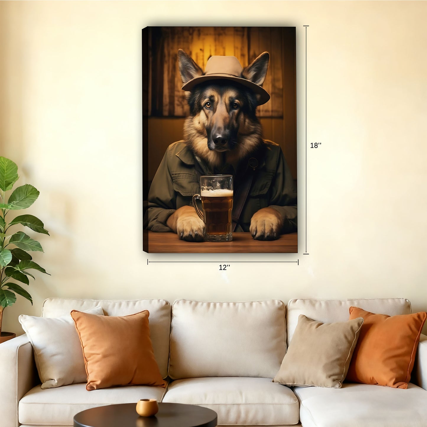 Funny Dog Art - Canvas Wall Art - Abstract Funny Living Room Decor| Liberty Signs #SZ218