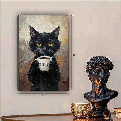 Funny Cat Art - Canvas Wall Art - Abstract Funny Living Room Decor| Liberty Signs #SZ220