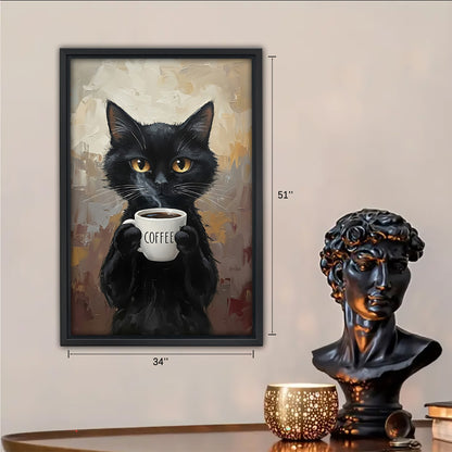 Funny Cat Art - Canvas Wall Art - Abstract Funny Living Room Decor| Liberty Signs #SZ220