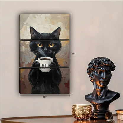 Funny Cat Art - Canvas Wall Art - Abstract Funny Living Room Decor| Liberty Signs #SZ220