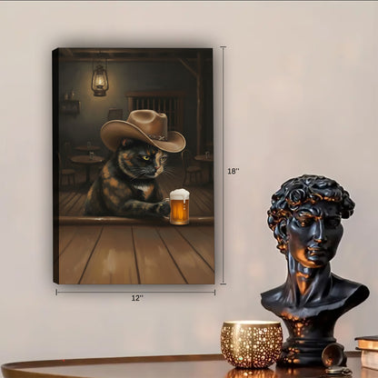 Funny Cat Art - Canvas Wall Art - Abstract Funny Living Room Decor| Liberty Signs #SZ222