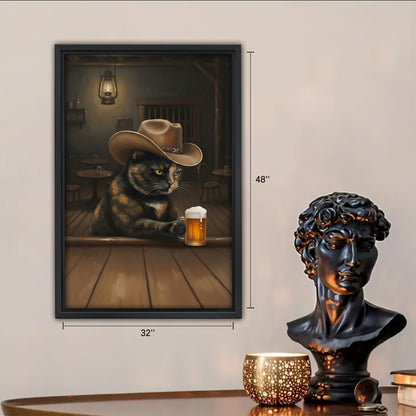 Funny Cat Art - Canvas Wall Art - Abstract Funny Living Room Decor| Liberty Signs #SZ222