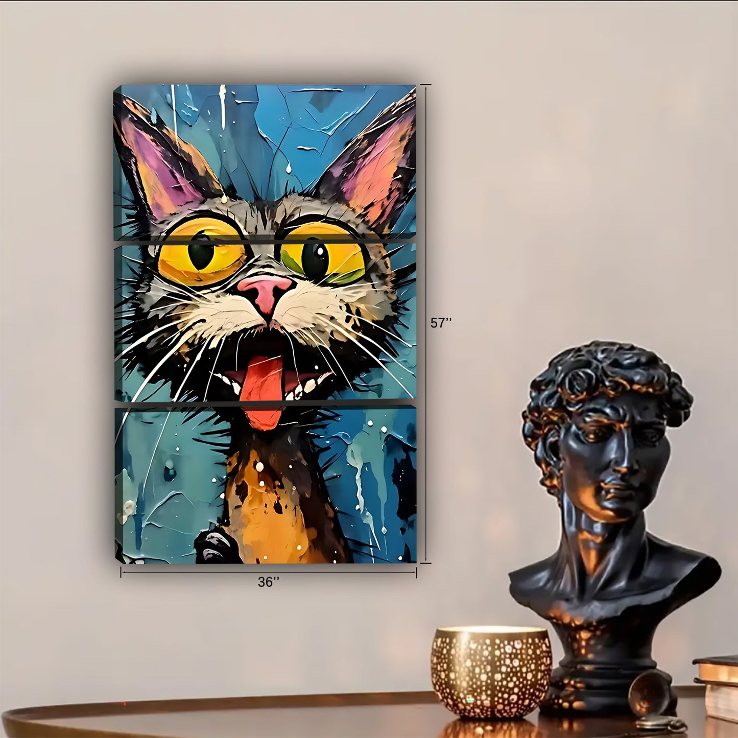 Funny Cat Art - Canvas Wall Art - Abstract Funny Living Room Decor| Liberty Signs #SZ232