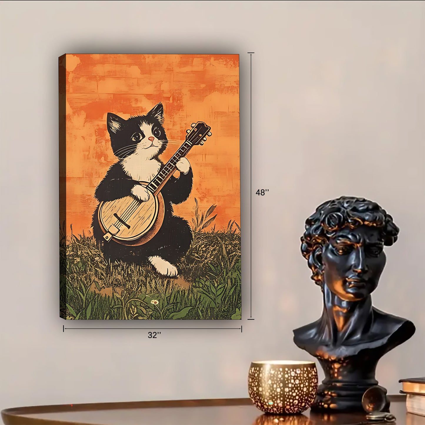 Funny Cat Art - Canvas Wall Art - Abstract Funny Living Room Decor| Liberty Signs #SZ233