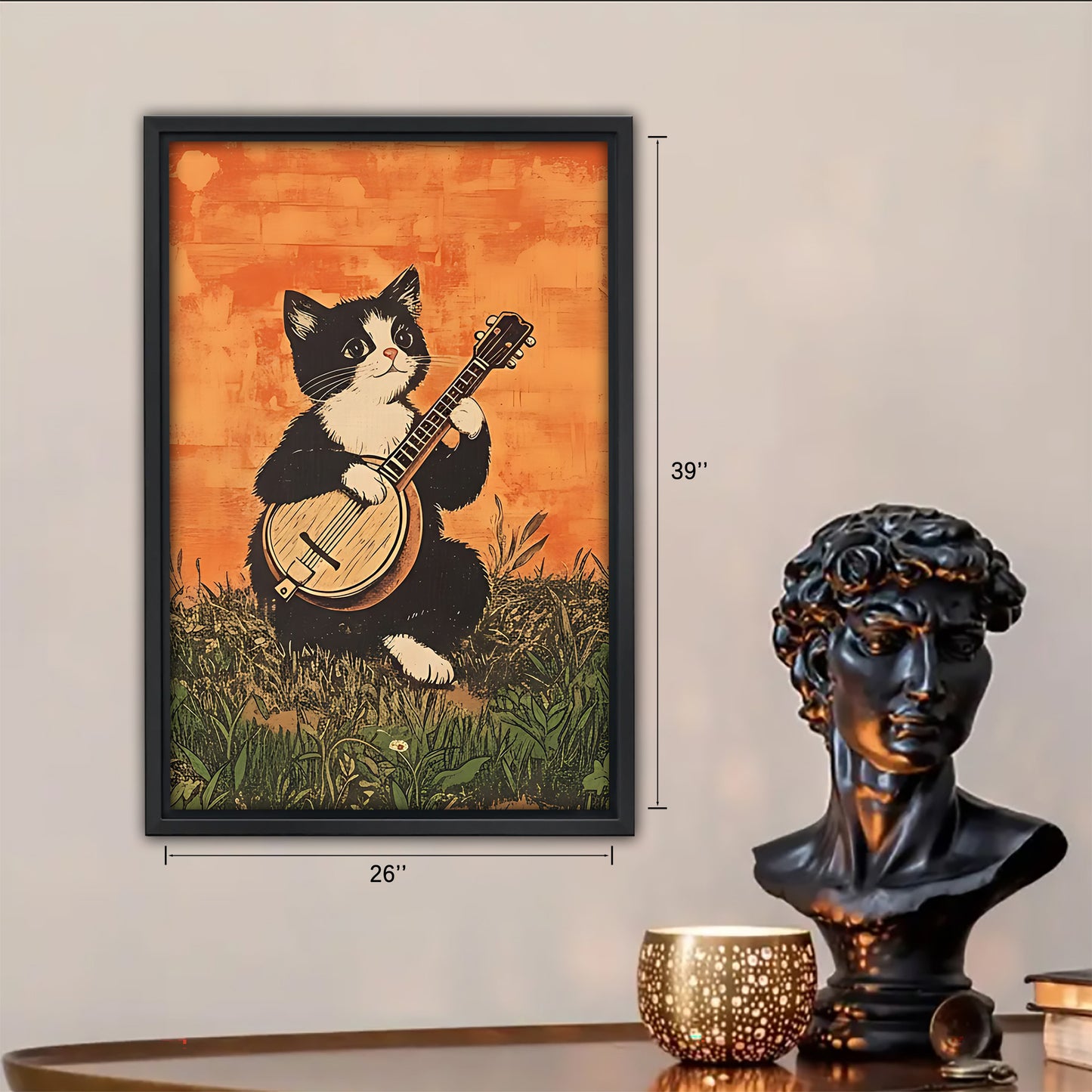 Funny Cat Art - Canvas Wall Art - Abstract Funny Living Room Decor| Liberty Signs #SZ233